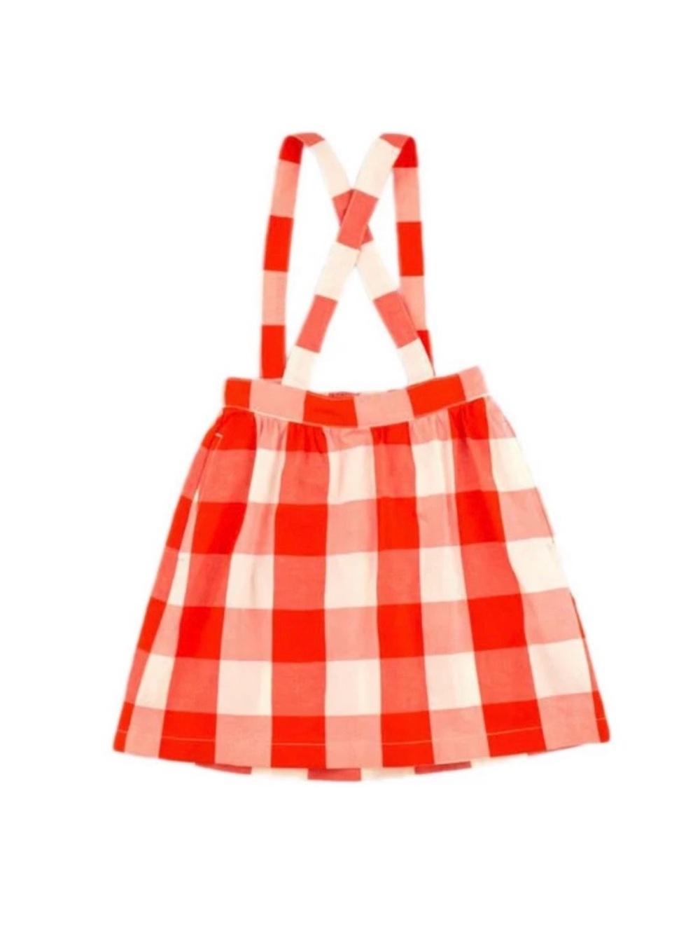 TinyCottons Gingham Suspender Skirt | 2T